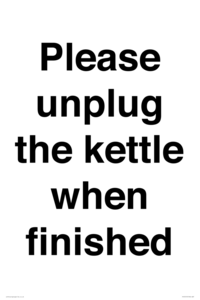 Please unplug the kettle when finished